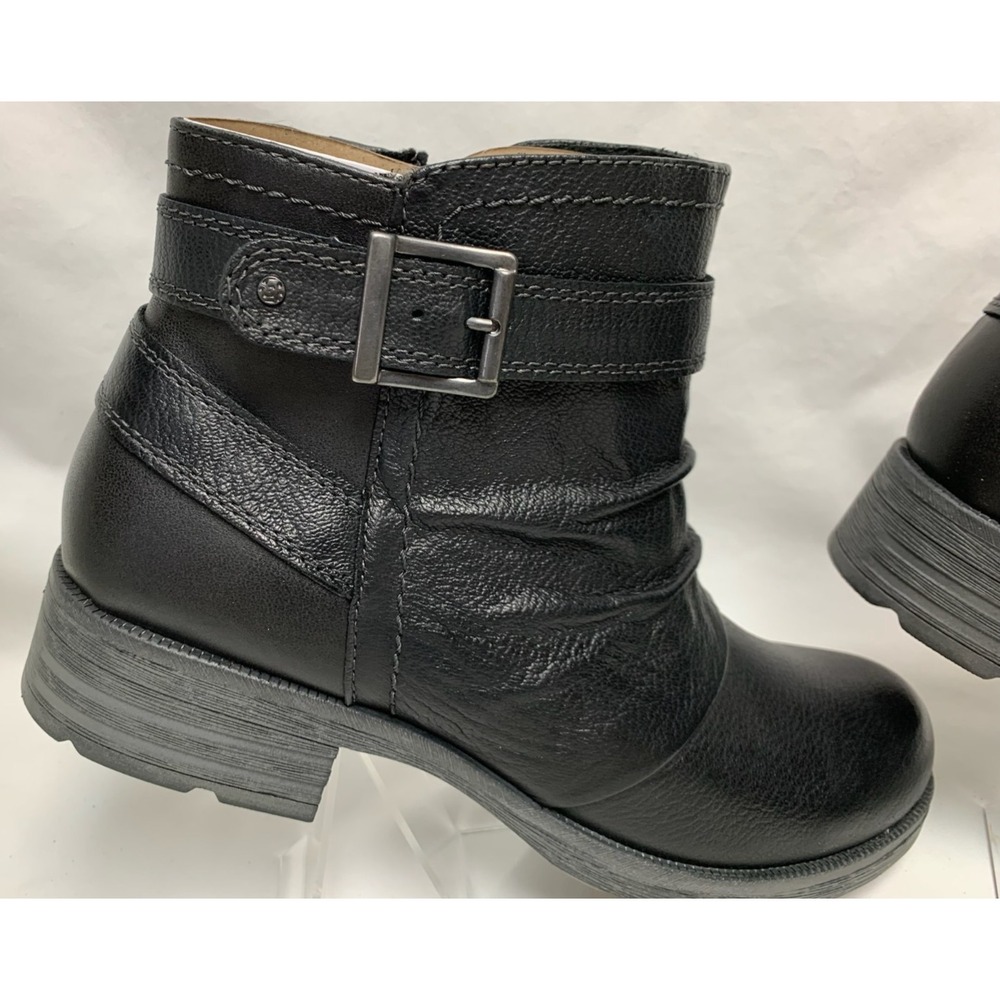 NIB Womens Earth Origins Randi Robby Wide Black Leather Ankle Boots SideZip 10 W - Picture 9 of 16